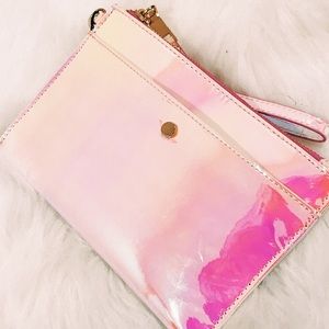 NEW Pink Chrome Wristlet